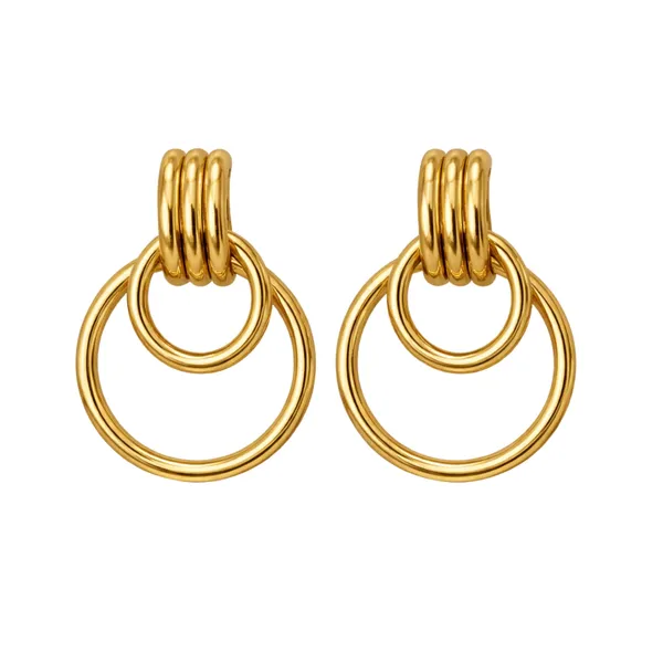 Gold_Stainless_Steel_Layered_Ring_Drop_Earrings_For_Women