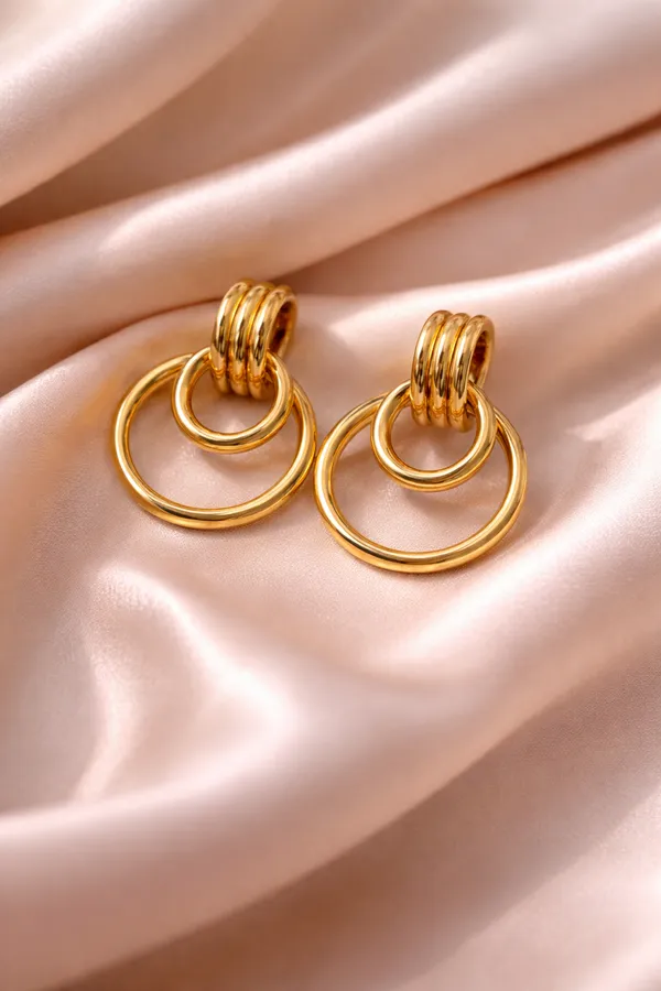 Gold_Stainless_Steel_Layered_Ring_Drop_Earrings_For_Women