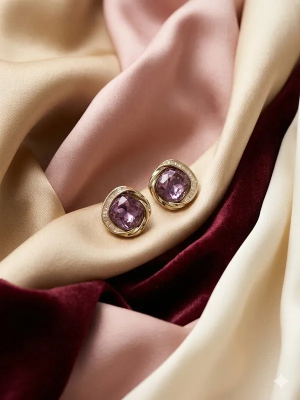 Gold_Stainless_Steel_Blush_Stone_Stud_Earrings_For_Women