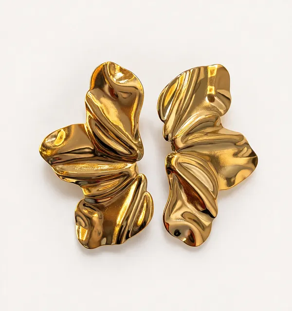Gold_Stainless_Steel_Abstract_Sculpted_Statement_Stud_Earrings_For_Women
