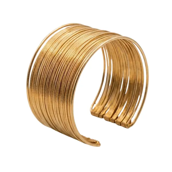 Gold_Stainless_Steel_Layered_Cuff_Bracelet_For_Women