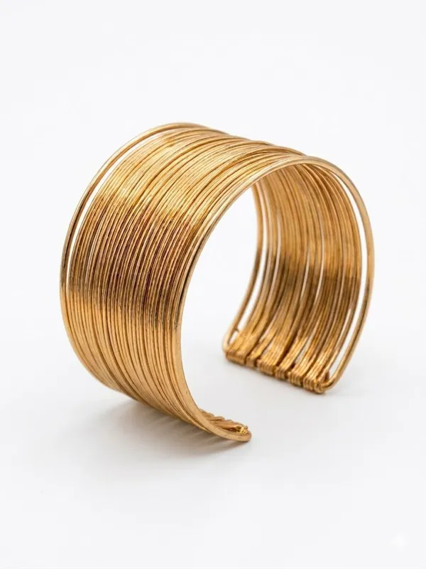 Gold_Stainless_Steel_Layered_Cuff_Bracelet_For_Women