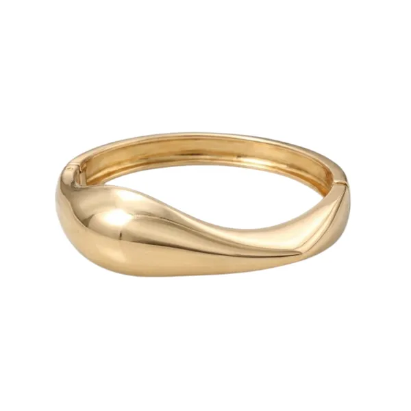 Gold_Stainless_Steel_Sculpted_Wave_Statement_Bangle_For_Women