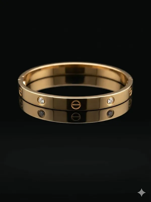 Gold_Stainless_Steel_Screw_Motif_Crystal_Bangle_For_Women