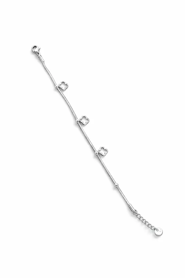 Silver_Stainless_Steel_Clover_Motif_Chain_Bracelet_For_Women