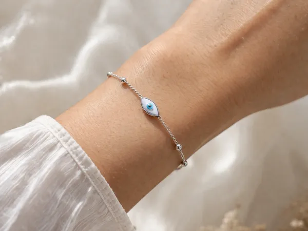 Silver_Stainless_Steel_Evil_Eye_Beaded_Chain_Bracelet_For_Women