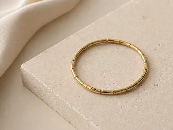 Gold_Stainless_Steel_Bamboo_Link_Bracelet_For_Women