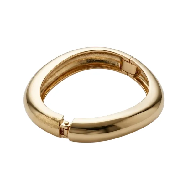 Gold_Stainless_Steel_High_Polish_Dome_Bangle_For_Women