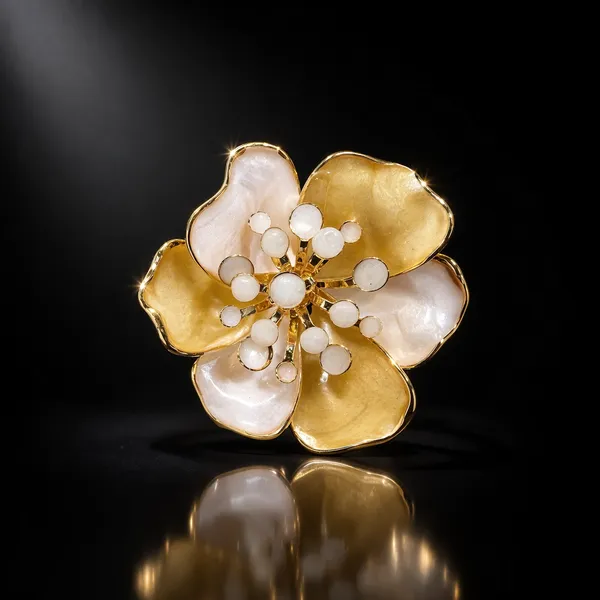 Gold_Stainless_Steel_Pearl_Bloom_Floral_Statement_Ring_For_Women