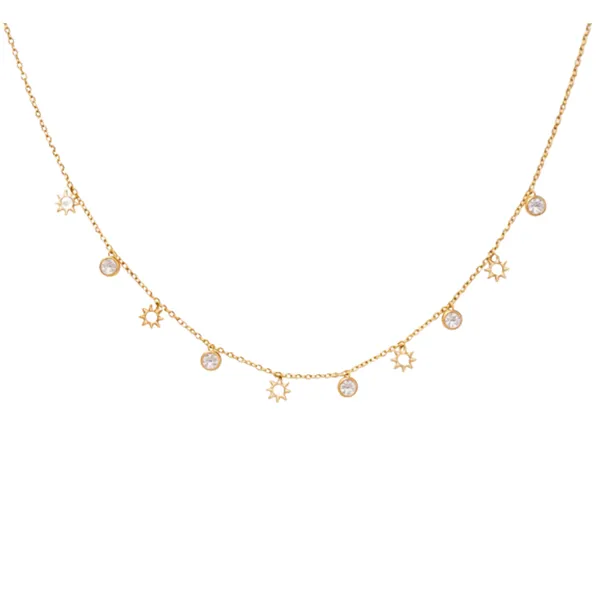 Gold_Stainless_Steel_Crystal_Drop_Sun_Charm_Necklace_For_Women