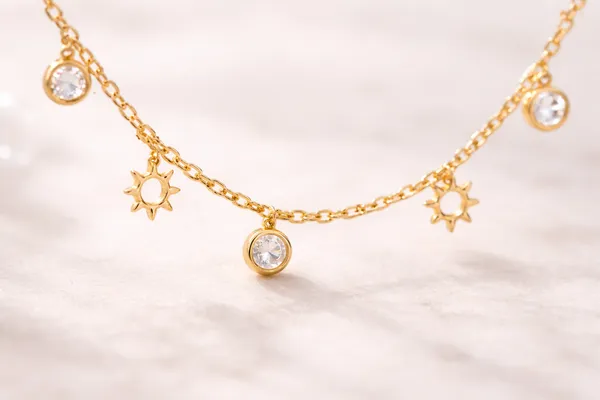 Gold_Stainless_Steel_Crystal_Drop_Sun_Charm_Necklace_For_Women