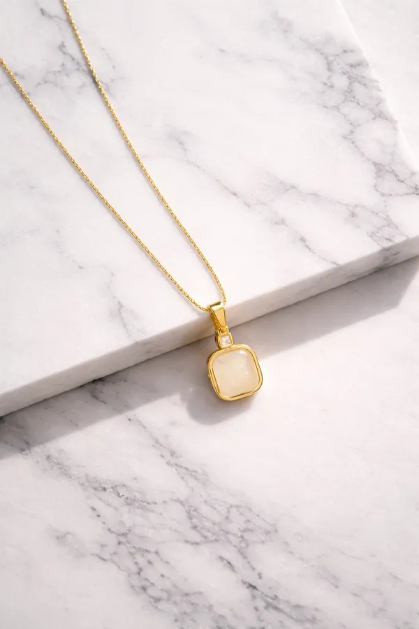 Gold_Stainless_Steel_Ivory_Pendant_Necklace_For_Women