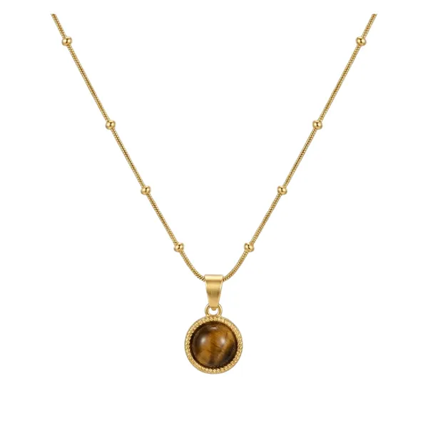 Gold_Stainless_Steel_Amber_Stone_Pendant_Necklace_For_Women