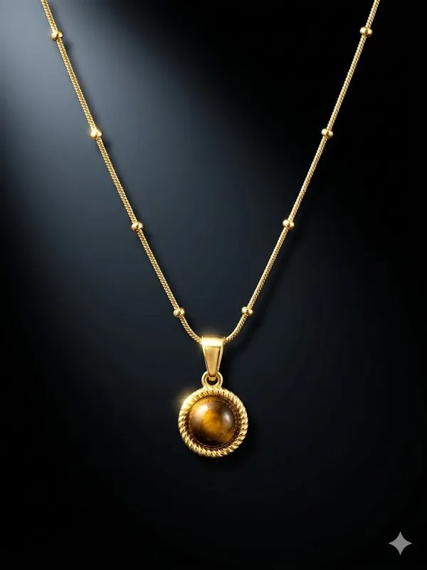 Gold_Stainless_Steel_Amber_Stone_Pendant_Necklace_For_Women