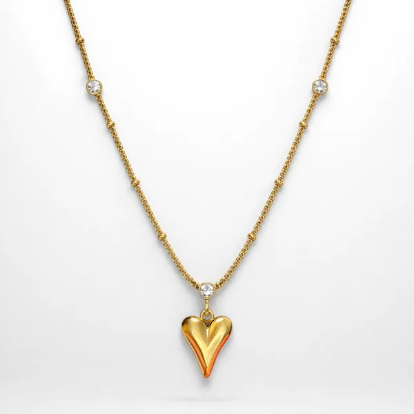 Gold_Stainless_Steel_Heart_Pendant_Crystal_Necklace_For_Women