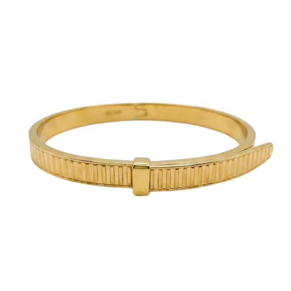 Gold_Stainless_Steel_Textured_Cuff_Bangle_Bracelet_For_Women