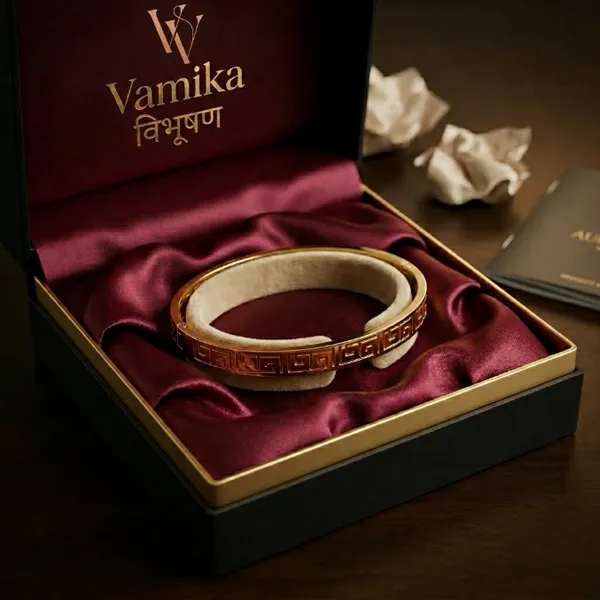 Gold_Stainless_Steel_Greek_Key_Pattern_Bangle_For_Women
