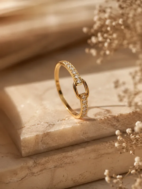 Gold_Stainless_Steel_Crystal_Link_Ring_For_Women