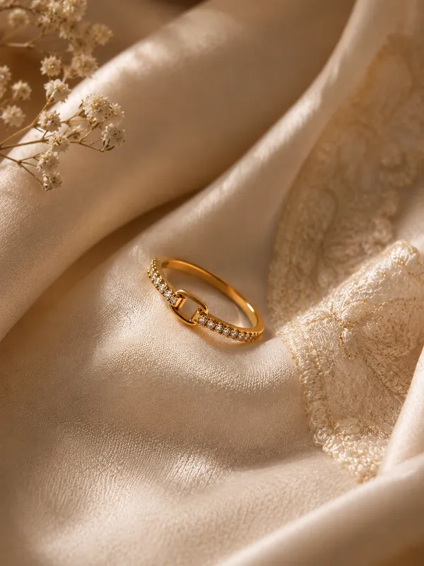 Gold_Stainless_Steel_Crystal_Link_Ring_For_Women