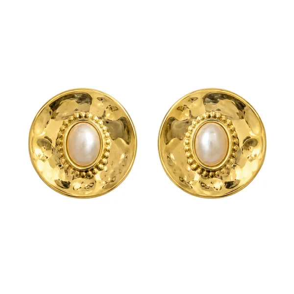 Gold_Stainless_Steel_Pearl_Medallion_Stud_Earrings_For_Women