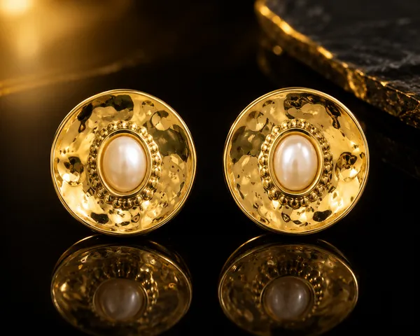 Gold_Stainless_Steel_Pearl_Medallion_Stud_Earrings_For_Women
