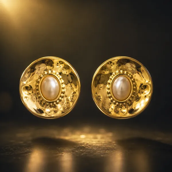 Gold_Stainless_Steel_Pearl_Medallion_Stud_Earrings_For_Women