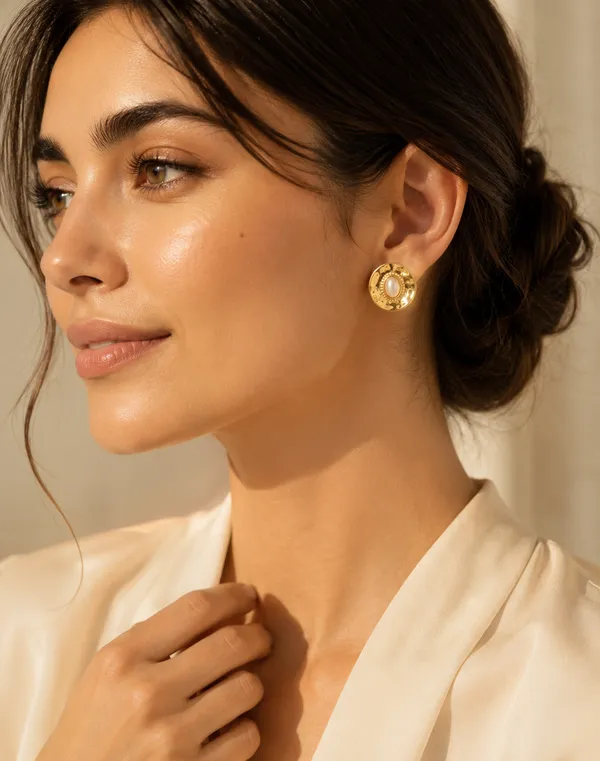 Gold_Stainless_Steel_Pearl_Medallion_Stud_Earrings_For_Women