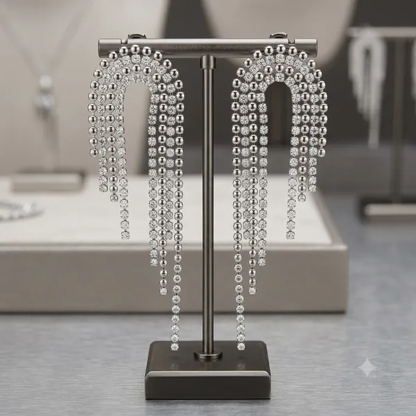 Gold_Stainless_Steel_Crystal_Fringe_Cascade_Drop_Earrings_For_Women