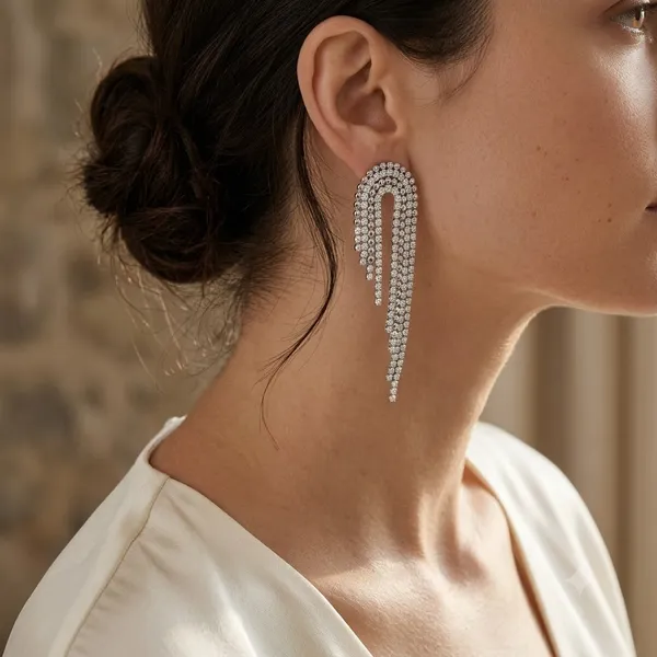 Gold_Stainless_Steel_Crystal_Fringe_Cascade_Drop_Earrings_For_Women