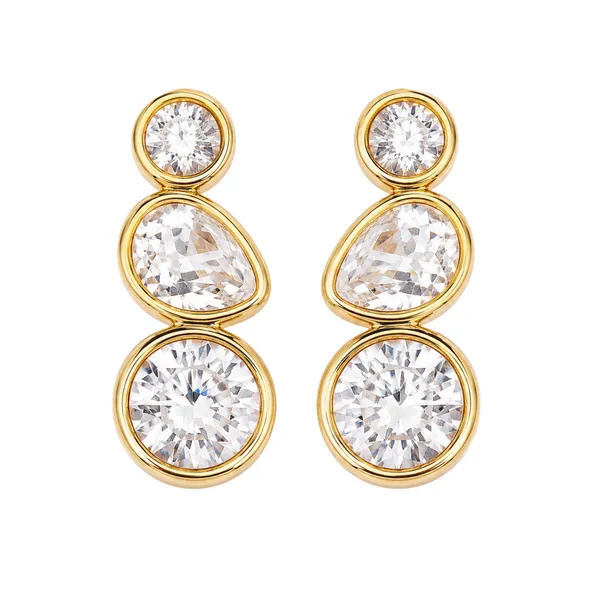 Gold_Stainless_Steel_Trio_Crystal_Drop_Earrings_For_Women