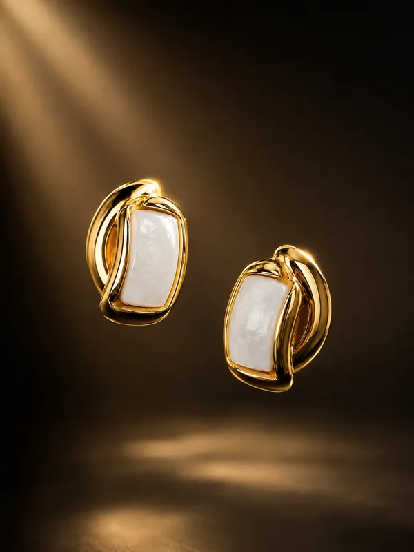 Gold_Stainless_Steel_Ivory_Enamel_Sculptural_Statement_Earrings_For_Women