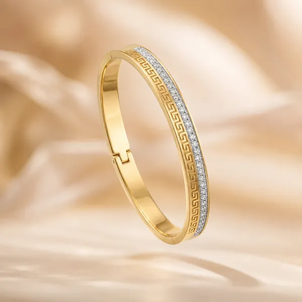 Gold_Stainless_Steel_Greca_Crystal_Bangle_Bracelet_For_Women