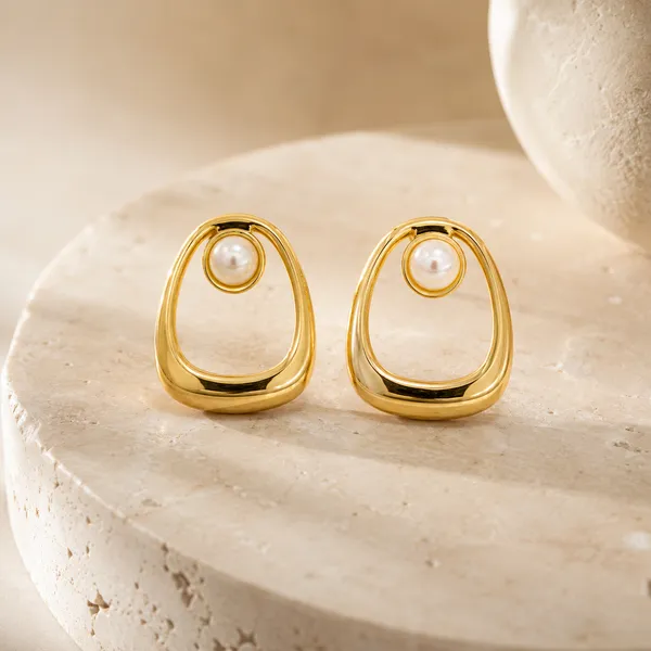 Gold_Stainless_Steel_Pearl_Abstract_Frame_Stud_Earrings_For_Women