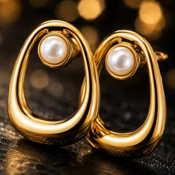 Gold_Stainless_Steel_Pearl_Abstract_Frame_Stud_Earrings_For_Women