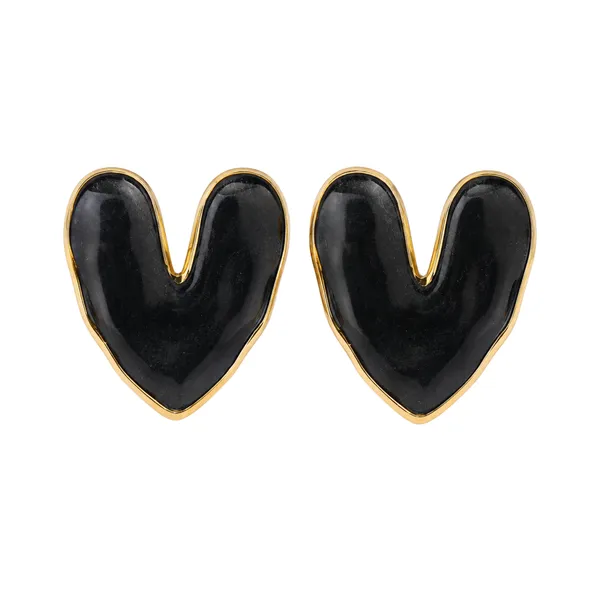 Black_Gold_Stainless_Steel_Heart_Enamel_Stud_Earrings_For_Women