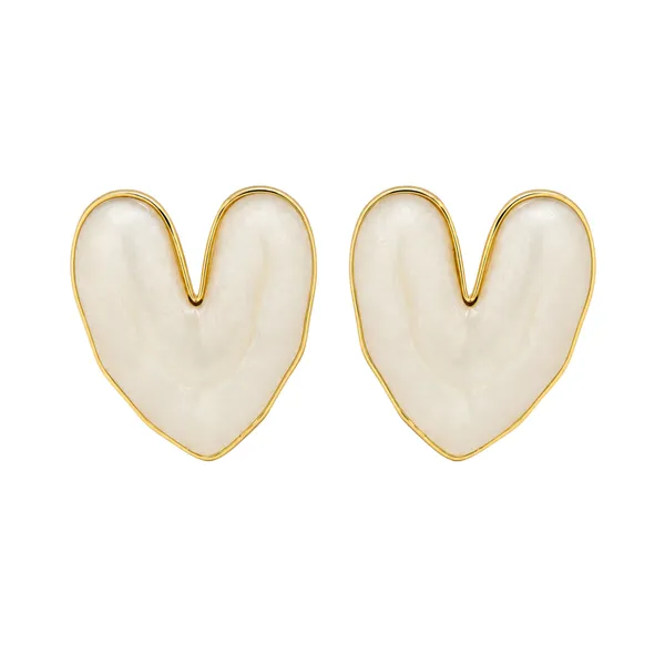 Gold_Stainless_Steel_Ivory_Heart_Enamel_Stud_Earrings_For_Women