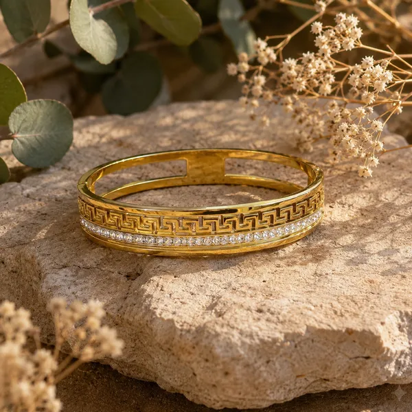 Gold_Stainless_Steel_Greek_Key_Crystal_Cuff_Bracelet_For_Women