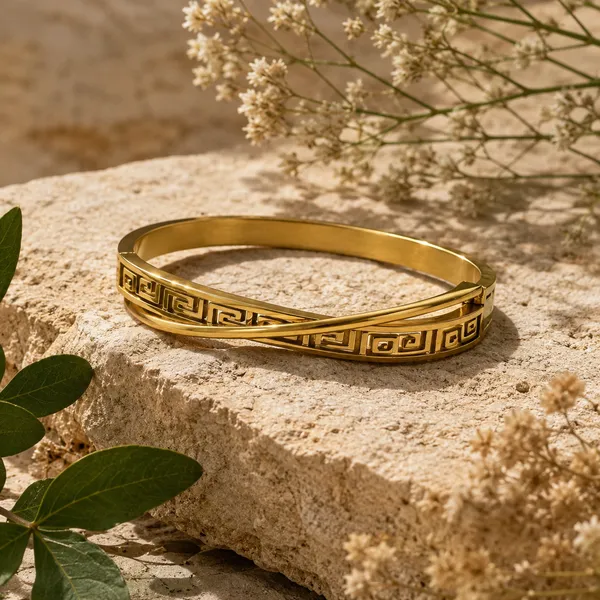 Gold_Stainless_Steel_Greek_Geometric_Pattern_Bangle_For_Women