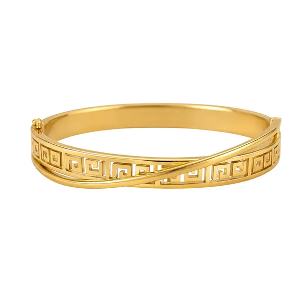 Gold_Stainless_Steel_Greek_Geometric_Pattern_Bangle_For_Women