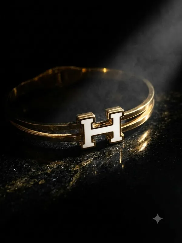 Gold_Stainless_Steel_H_Motif_Double_Band_Cuff_Bracelet_For_Women