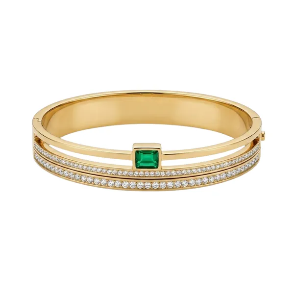 Gold_Stainless_Steel_Emerald_Green_Crystal_Cuff_Bracelet_For_Women