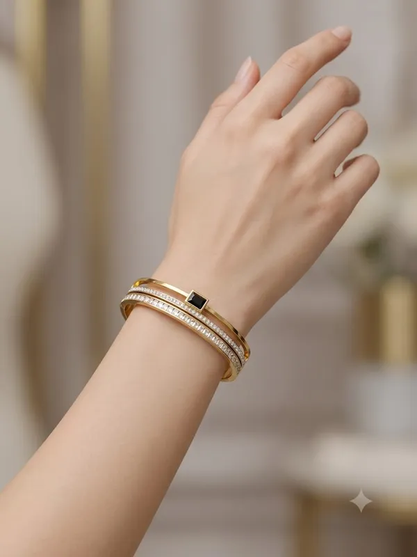Gold_Stainless_Steel_Black_Crystal_Cuff_Bracelet_For_Women