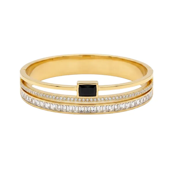 Gold_Stainless_Steel_Black_Crystal_Cuff_Bracelet_For_Women