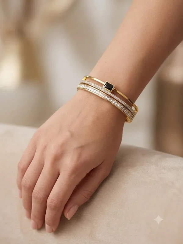 Gold_Stainless_Steel_Black_Crystal_Cuff_Bracelet_For_Women