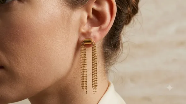 Gold_Stainless_Steel_Cascade_Tassel_Drop_Earrings_For_Women