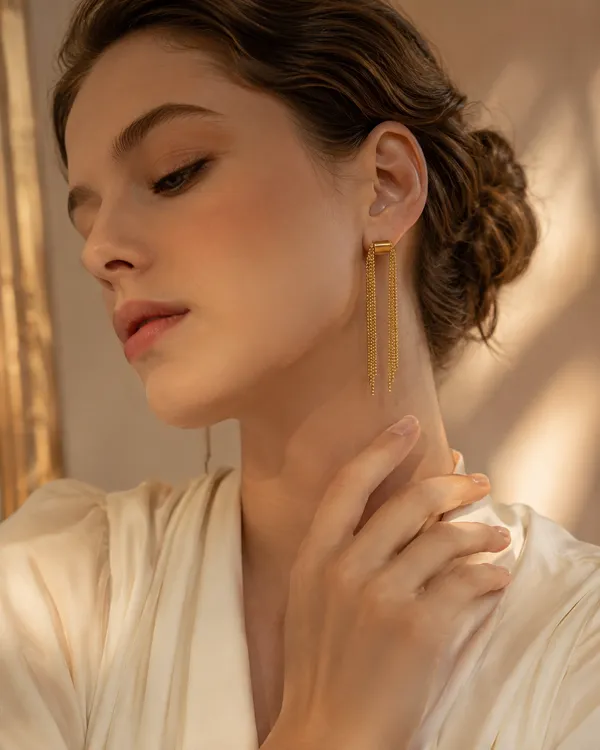 Gold_Stainless_Steel_Cascade_Tassel_Drop_Earrings_For_Women