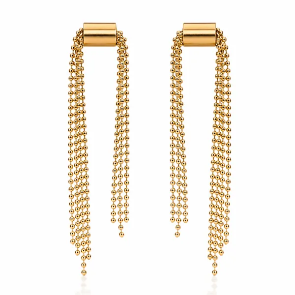 Gold_Stainless_Steel_Cascade_Tassel_Drop_Earrings_For_Women