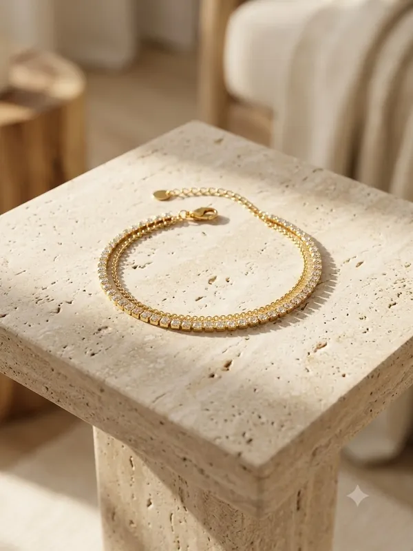 Gold_Stainless_Steel_Crystal_Tennis_Bracelet_For_Women