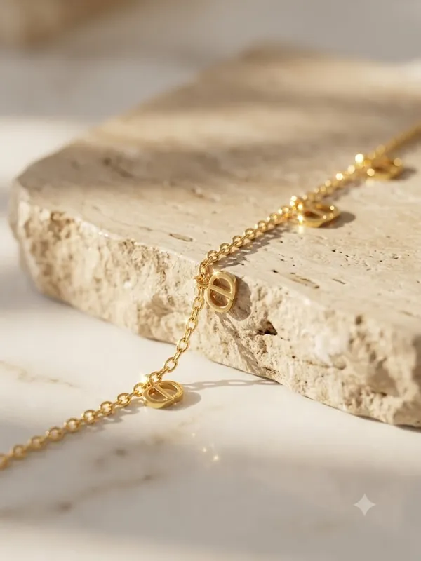 Gold_Stainless_Steel_Designer_Charm_Chain_Bracelet_For_Women