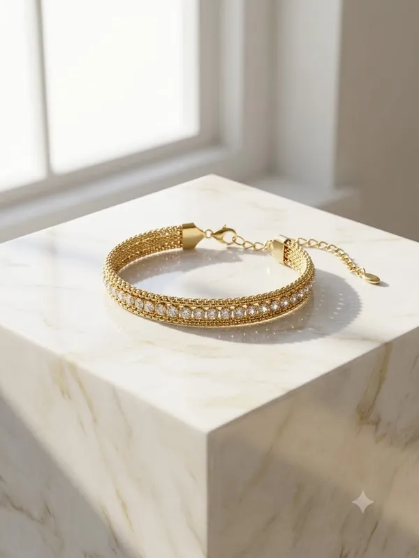 Gold_Stainless_Steel_Crystal_Multi_Layer_Bracelet_For_Women